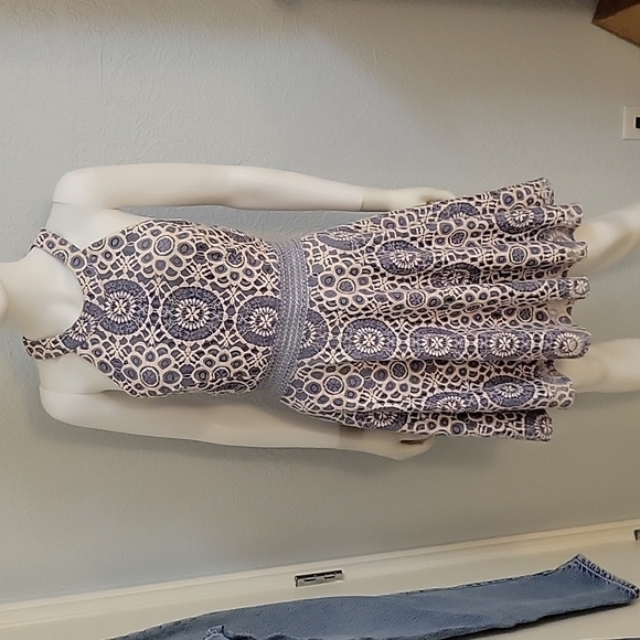 CITY TRIANGLES Coquette Sleeveless Halter Lace Fit & Flare Above Knee Dress - Picture 3 of 10